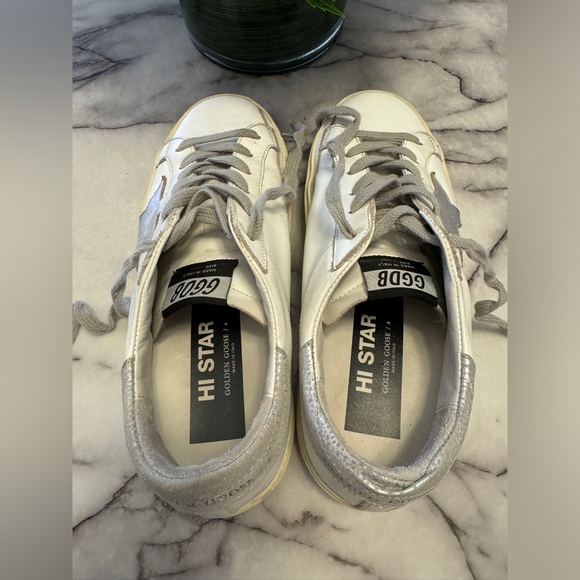 Golden Goose White Hi Star Platform Sneaker - Picture 2 of 5
